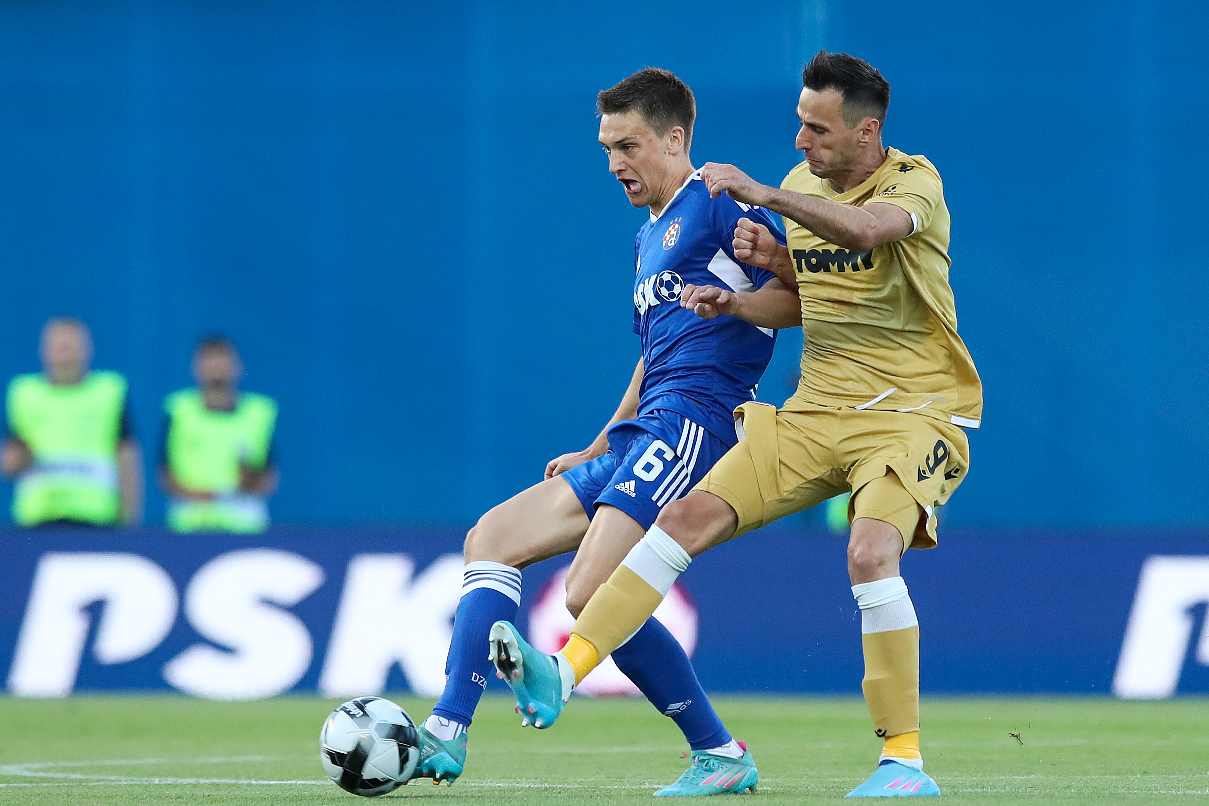 Zagreb, Croatia. 15th July, 2023. Luka Ivanusec of Dinamo Zagreb leaves the  pitch with an injury during the Supersport Supercup match between GNK Dinamo  Zagreb and HNK Hajduk Split at Maksimir stadium