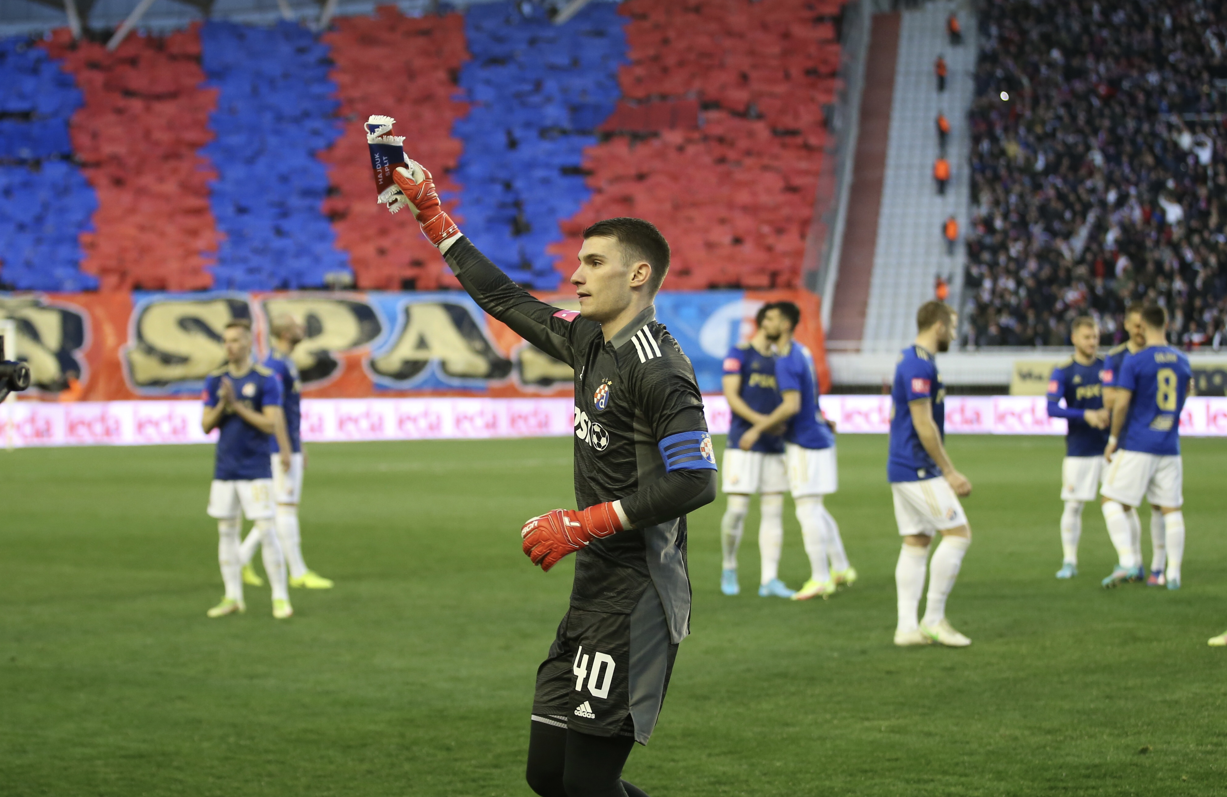 Ferro of Hajduk Split and Mislav Orsic of Dinamo Zagreb during the